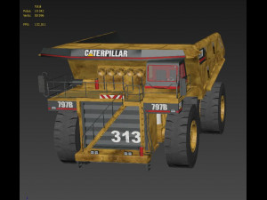 Caterpillar 797B Low-poly 3D मॉडल