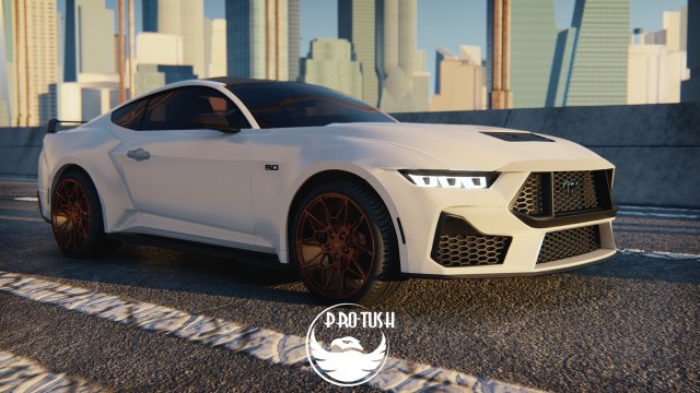 Mustang GT 2023 3D Model .c4d .max .obj .3ds .fbx .stl .blend 