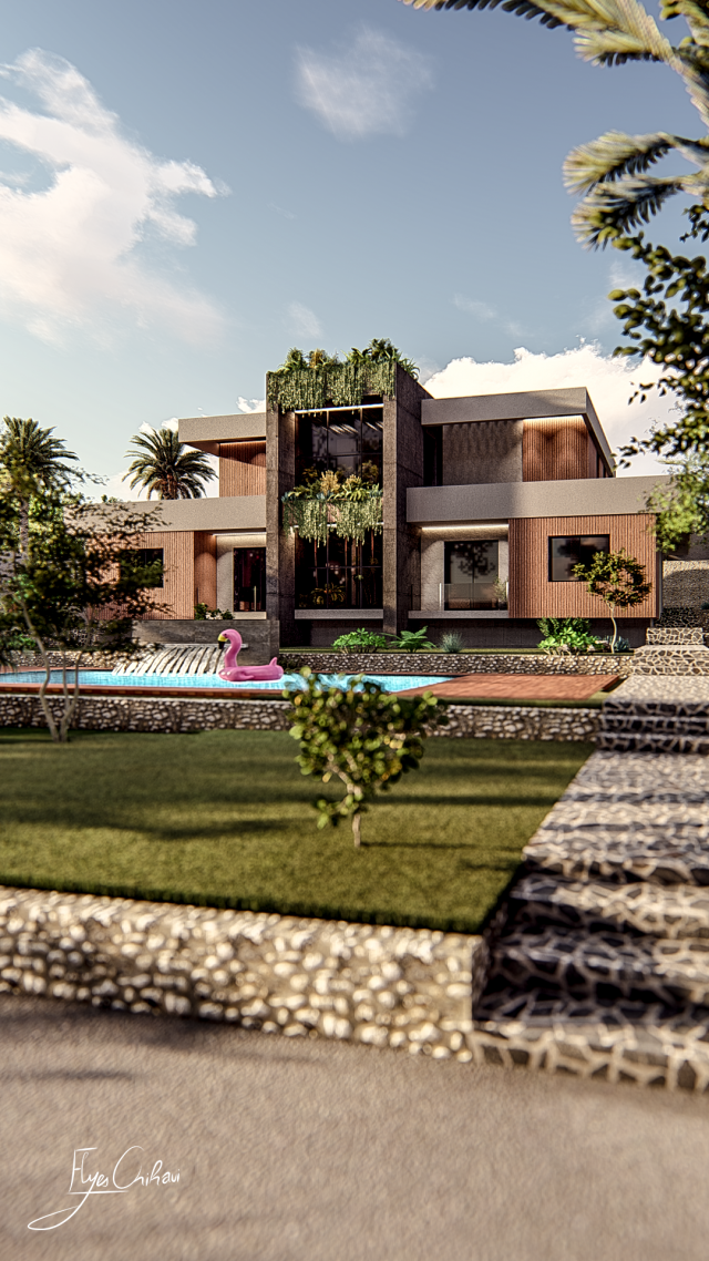Luxurious Villa in Verdant Surroundings 3D 模型 .c4d .max .obj .3ds .fbx .stl .blend 