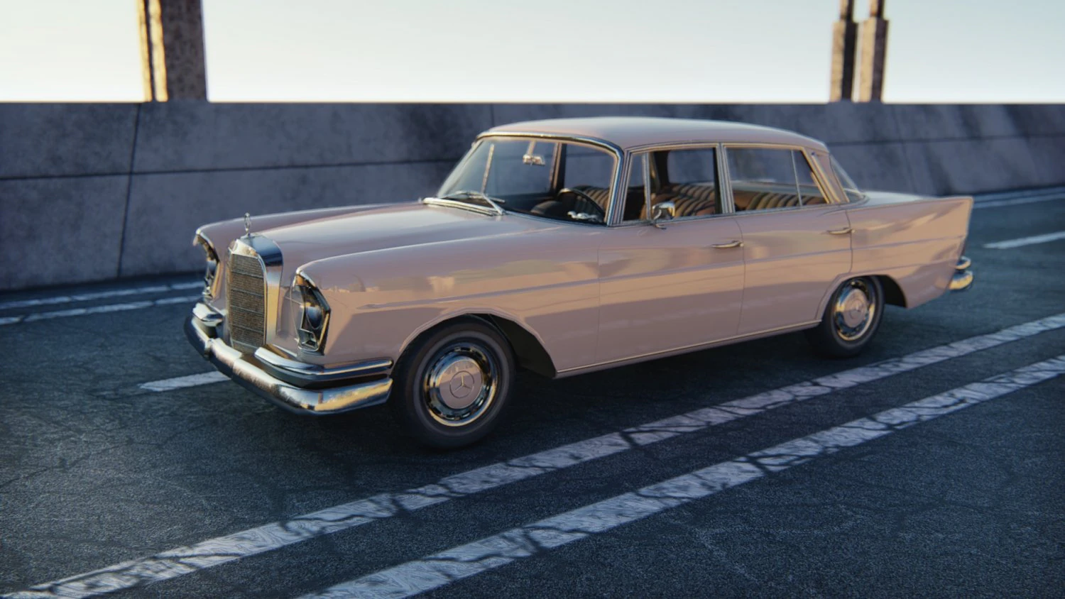 Mercedes-Benz W111 3D Model .c4d .max .obj .3ds .fbx .stl .blend 