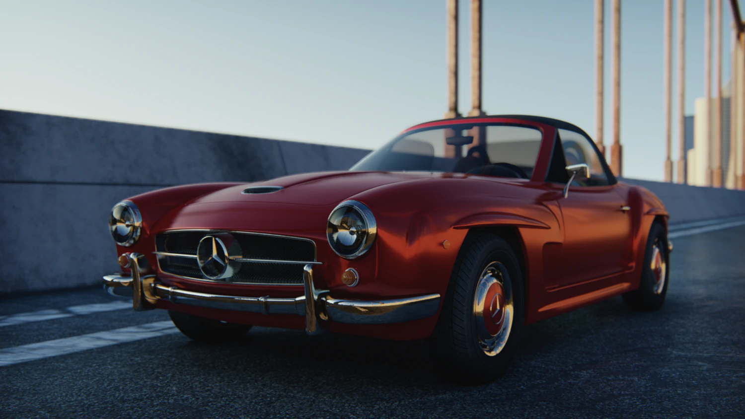 Mercedes-Bens 190 SL 3D Model .c4d .max .obj .3ds .fbx .stl .blend 