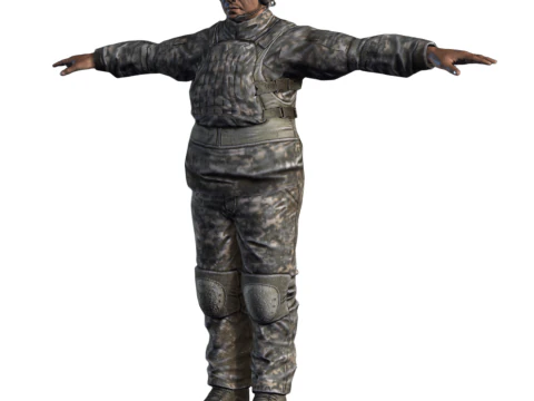 3D Character Model Low Poly Soldier Game Ready Low-poly 3D Model