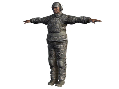 3D Character Model Low Poly Soldier Game Ready Low-poly 3D Model
