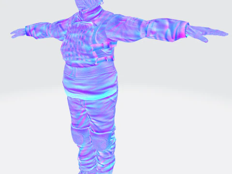 3D Character Model Low Poly Soldier Game Ready Low-poly 3D Model