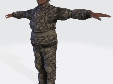 3D Character Model Low Poly Soldier Game Ready Low-poly 3D Модель