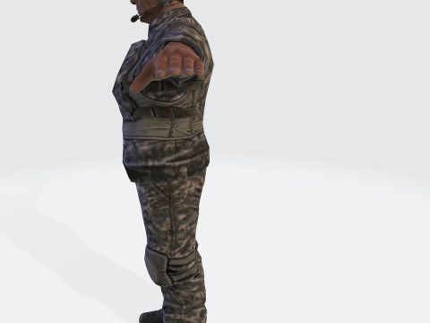 3D Character Model Low Poly Soldier Game Ready Low-poly 3D Модель