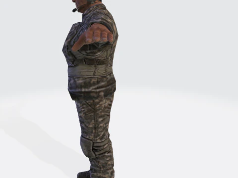 3D Character Model Low Poly Soldier Game Ready Low-poly 3D Model