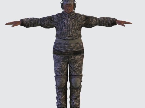 3D Character Model Low Poly Soldier Game Ready Low-poly 3D Модель