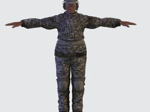 3D Character Model Low Poly Soldier Game Ready Low-poly 3D Model
