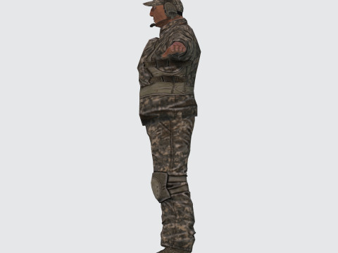 3D Character Model Low Poly Soldier Game Ready Low-poly 3D Модель