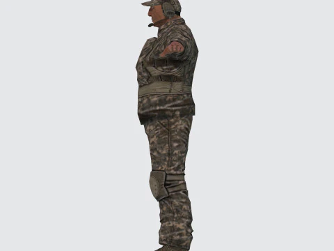 3D Character Model Low Poly Soldier Game Ready Low-poly 3D Model