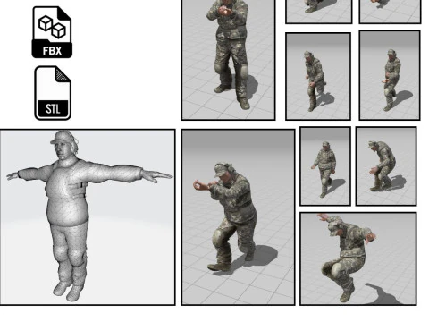 3D Character Model Low Poly Soldier Game Ready Low-poly 3D Model