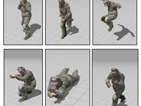 3D Character Model Low Poly Soldier Game Ready Low-poly 3D Model