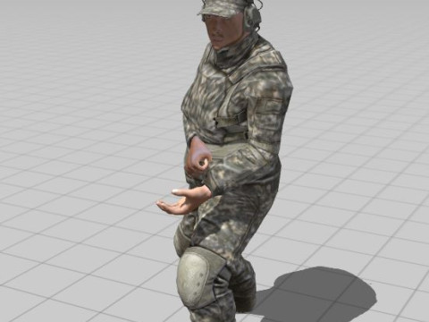 3D Character Model Low Poly Soldier Game Ready Low-poly 3D Модель