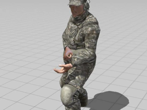 3D Character Model Low Poly Soldier Game Ready Low-poly 3D Model