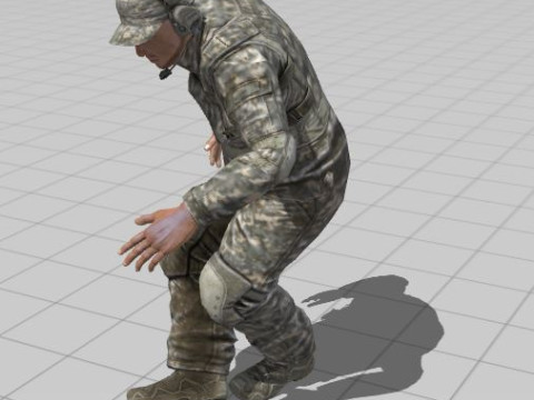 3D Character Model Low Poly Soldier Game Ready Low-poly 3D Модель
