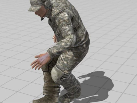 3D Character Model Low Poly Soldier Game Ready Low-poly 3D Model