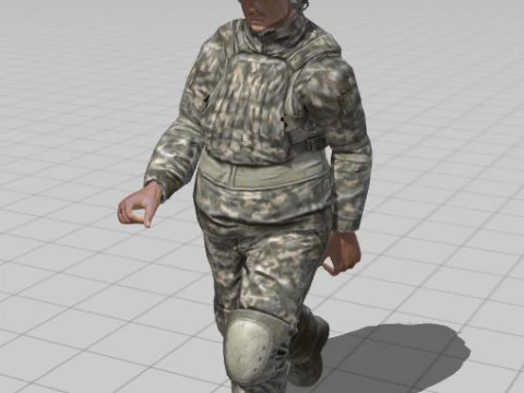 3D Character Model Low Poly Soldier Game Ready Low-poly 3D Model