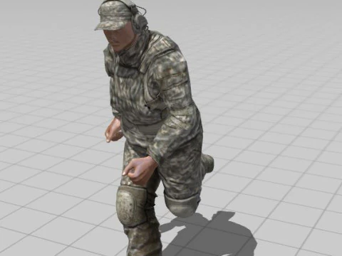 3D Character Model Low Poly Soldier Game Ready Low-poly 3D Model