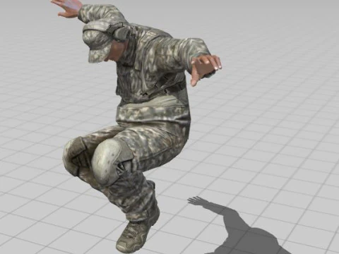 3D Character Model Low Poly Soldier Game Ready Low-poly 3D Model