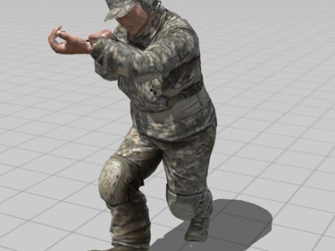 3D Character Model Low Poly Soldier Game Ready Low-poly 3D Модель