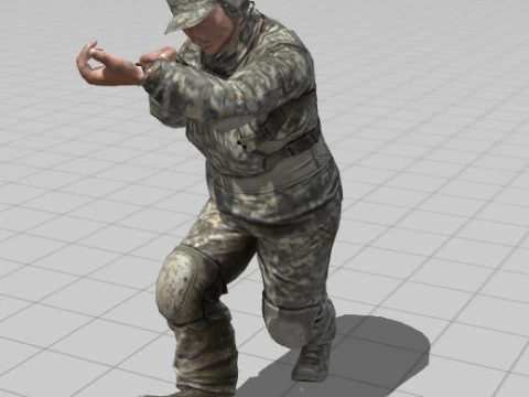 3D Character Model Low Poly Soldier Game Ready Low-poly 3D Model
