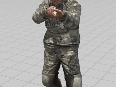3D Character Model Low Poly Soldier Game Ready Low-poly 3D Модель