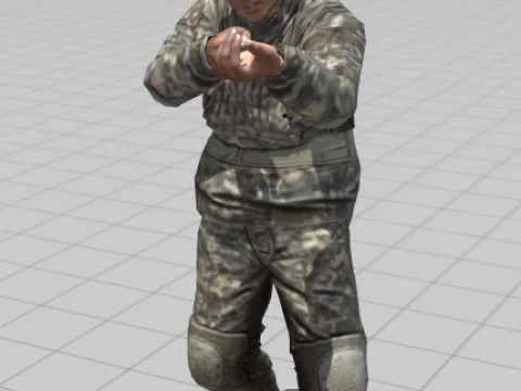 3D Character Model Low Poly Soldier Game Ready Low-poly 3D Model