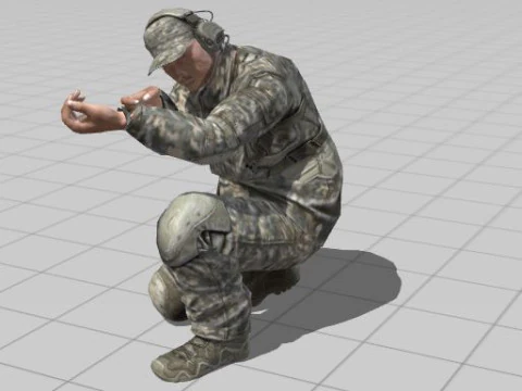 3D Character Model Low Poly Soldier Game Ready Low-poly 3D Model