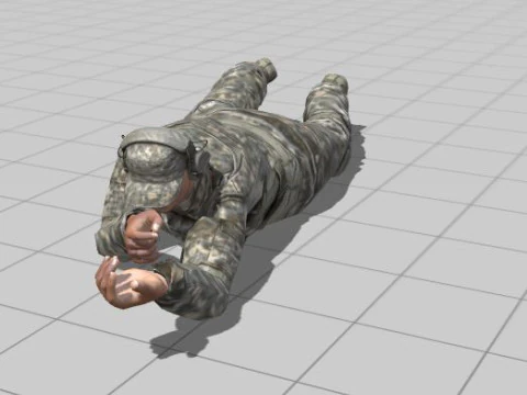 3D Character Model Low Poly Soldier Game Ready Low-poly 3D Model