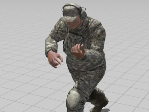 3D Character Model Low Poly Soldier Game Ready Low-poly 3D Model