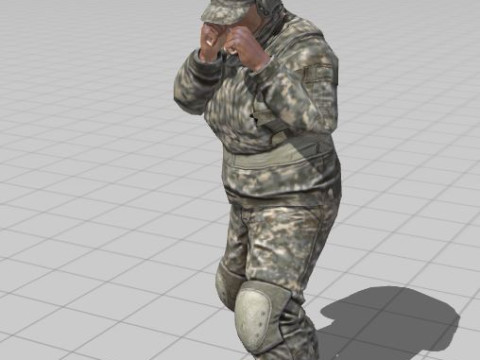 3D Character Model Low Poly Soldier Game Ready Low-poly 3D Модель