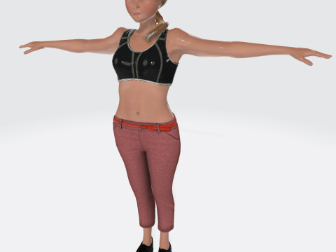 3D Character Girl Model Cute Low Poly Cartoon Female Rigged Game Ready FBX OBJ STL STP 3D Модель