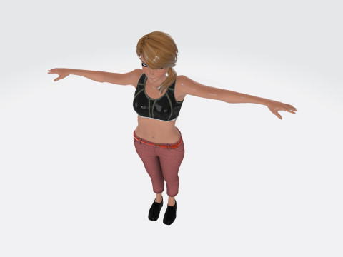 3D Character Girl Model Cute Low Poly Cartoon Female Rigged Game Ready FBX OBJ STL STP 3D Модель