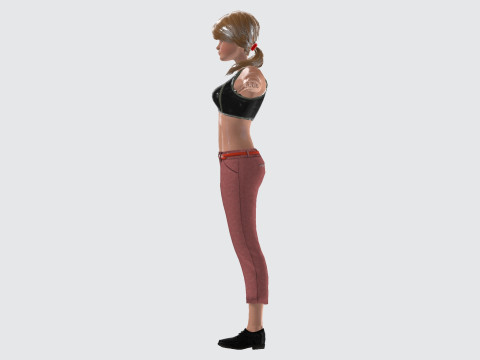 3D Character Girl Model Cute Low Poly Cartoon Female Rigged Game Ready FBX OBJ STL STP 3D Модель