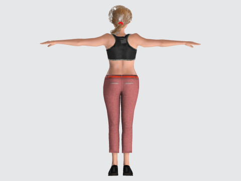 3D Character Girl Model Cute Low Poly Cartoon Female Rigged Game Ready FBX OBJ STL STP 3D Модель