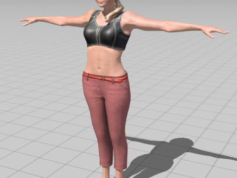 3D Character Girl Model Cute Low Poly Cartoon Female Rigged Game Ready FBX OBJ STL STP 3D Модель