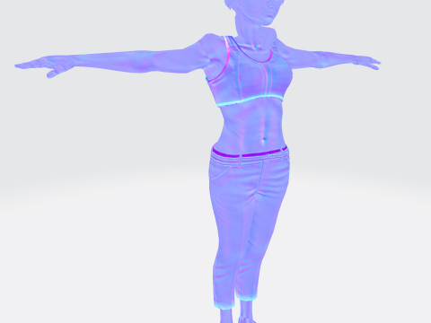 3D Character Girl Model Cute Low Poly Cartoon Female Rigged Game Ready FBX OBJ STL STP 3D Модель