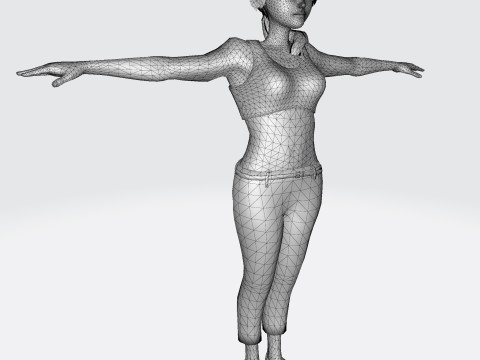 3D Character Girl Model Cute Low Poly Cartoon Female Rigged Game Ready FBX OBJ STL STP 3D Модель
