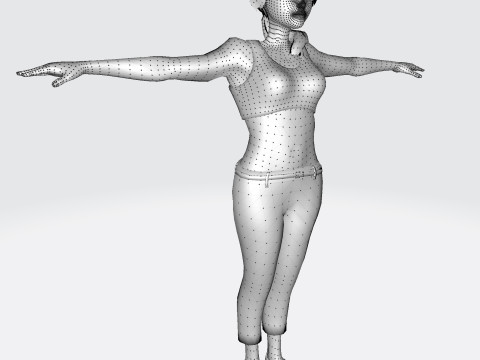 3D Character Girl Model Cute Low Poly Cartoon Female Rigged Game Ready FBX OBJ STL STP 3D Модель