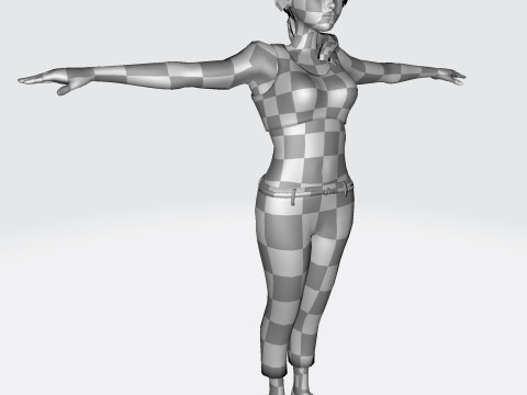 3D Character Girl Model Cute Low Poly Cartoon Female Rigged Game Ready FBX OBJ STL STP 3D Модель