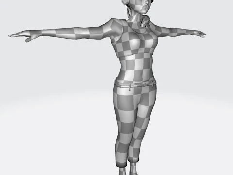 3D Character Girl Model Cute Low Poly Cartoon Female Rigged Game Ready FBX OBJ STL STP 3D Model