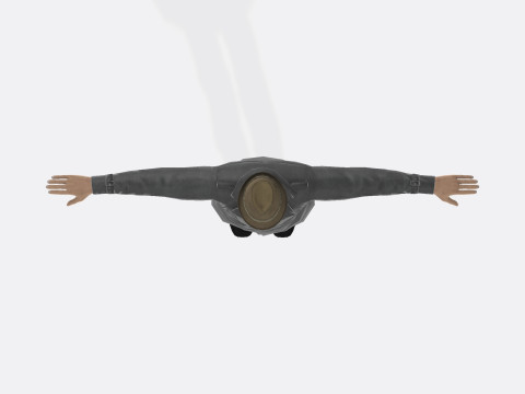 3D Character Model Middle-Aged Man in Trench Coat Model 3D