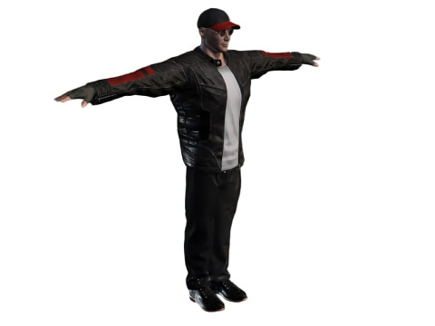 3D Character Model Urban Male with Jacket Game Ready 3D Model