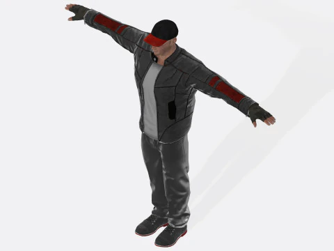 3D Character Model Urban Male with Jacket Game Ready 3D Model