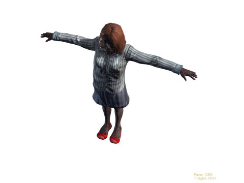Rigged Animated Zombie Woman 3D Character 3D 模型