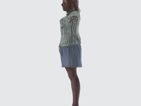 Rigged Animated Zombie Woman 3D Character 3D 模型