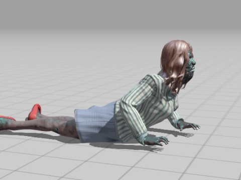 Rigged Animated Zombie Woman 3D Character 3D 模型