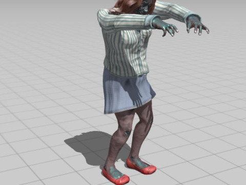 Rigged Animated Zombie Woman 3D Character 3D 模型