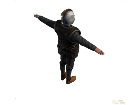 Low Poly Fantasy Warrior Rigged Animated 3D Model
